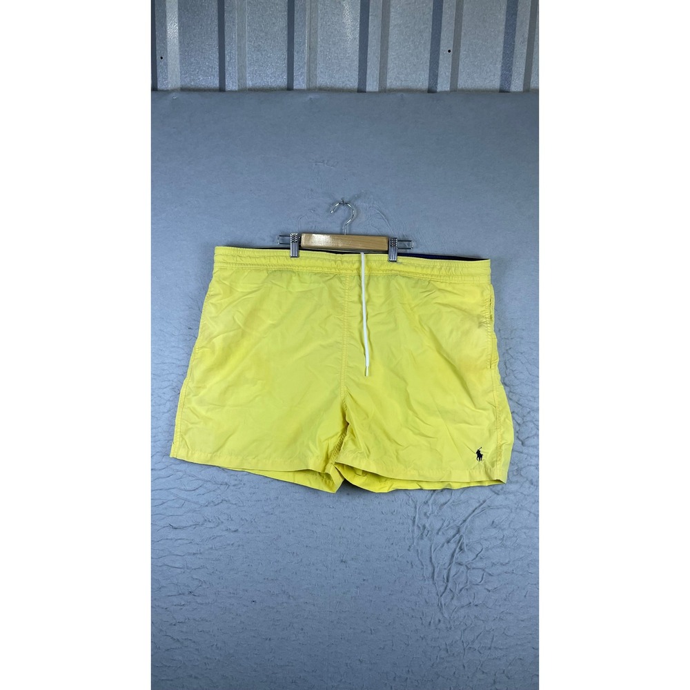 Polo Ralph Lauren Swim Trunks Mens XXL Yellow Good Pony Logo Mesh Lined Shorts